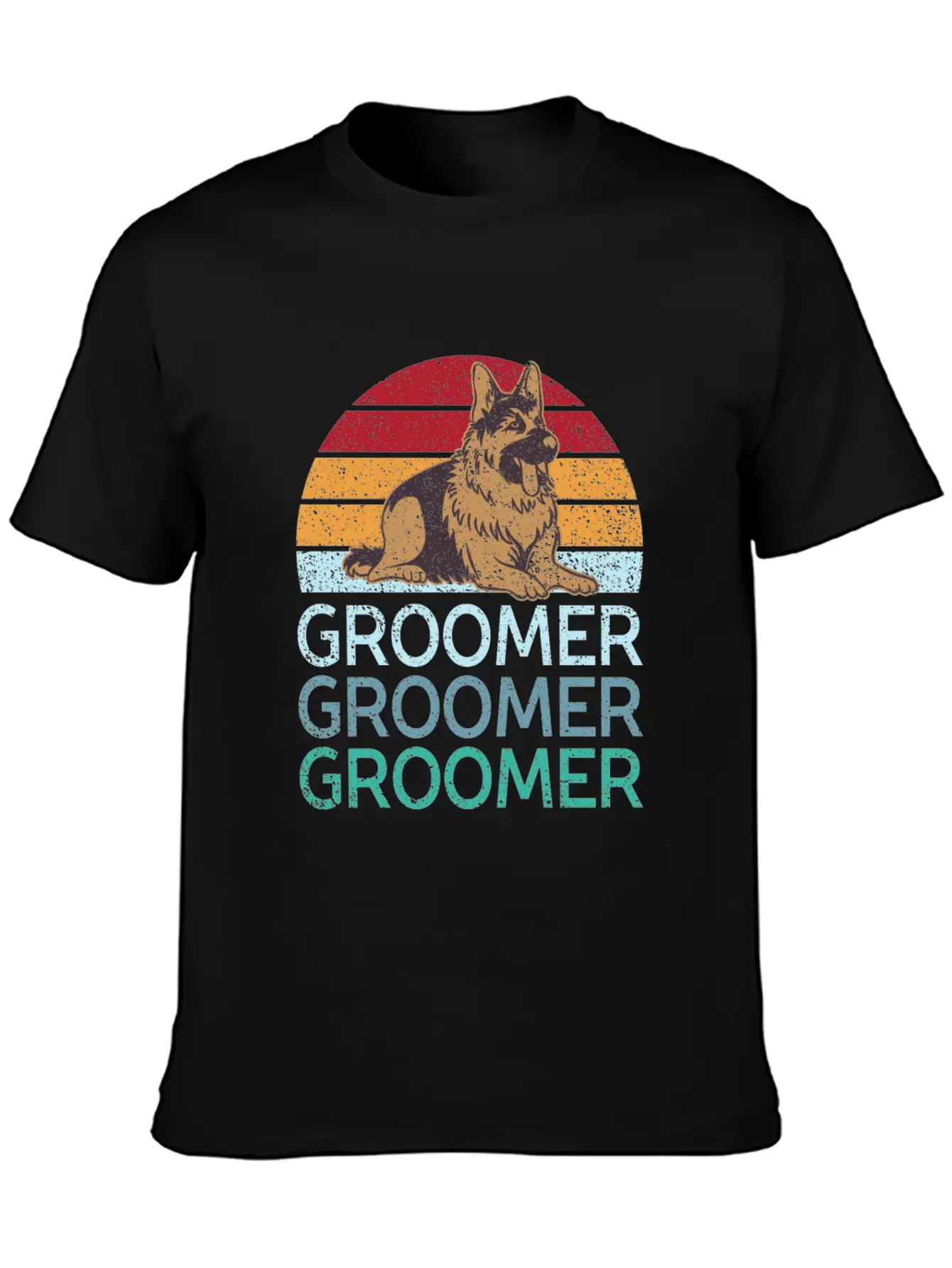 Pet Groomer Art Dog Grooming Logo Gifts Unisex Short Sleeve Soft Cotton T-Shirt – Casual Everyday Wear