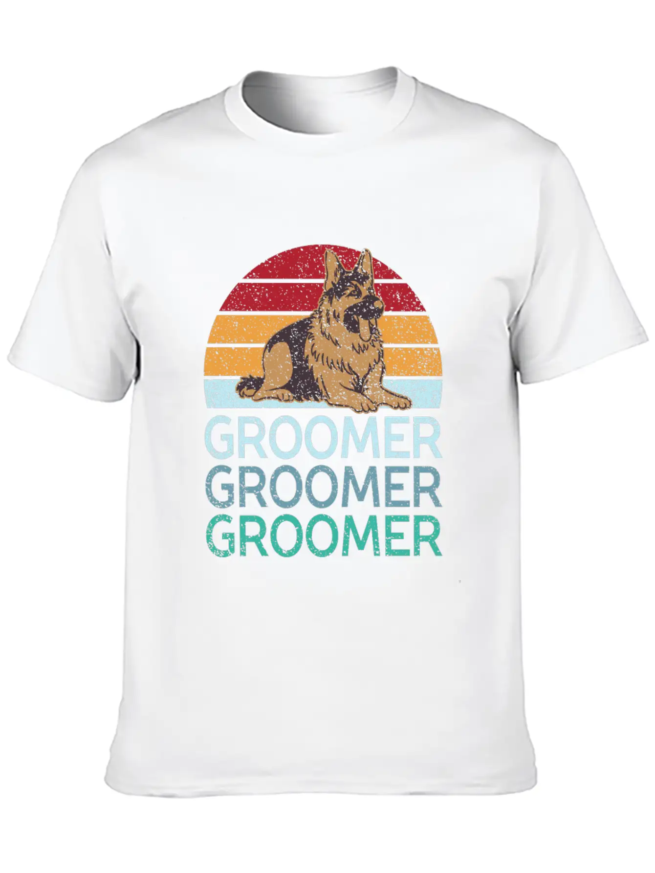 Pet Groomer Art Dog Grooming Logo Gifts Unisex Short Sleeve Soft Cotton T-Shirt – Casual Everyday Wear