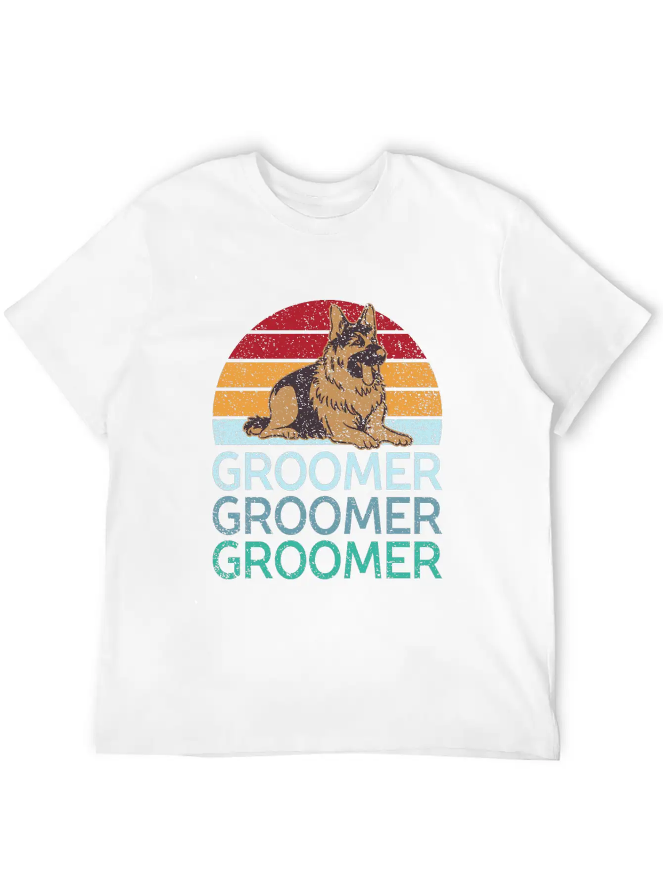 Pet Groomer Art Dog Grooming Logo Gifts Unisex Short Sleeve Soft Cotton T-Shirt – Casual Everyday Wear