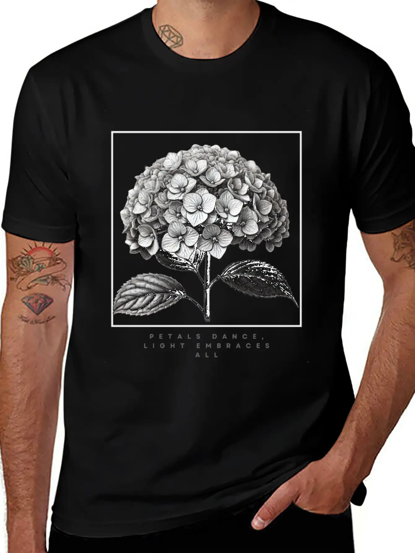 Petals Dance, Light Embraces All Unisex Short Sleeve Soft Cotton T-Shirt – Casual Everyday Wear