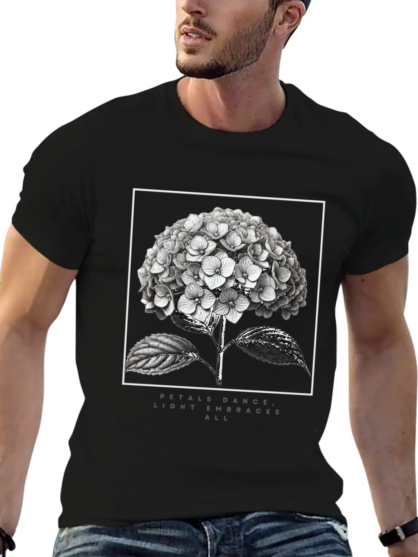 Petals Dance, Light Embraces All Unisex Short Sleeve Soft Cotton T-Shirt – Casual Everyday Wear