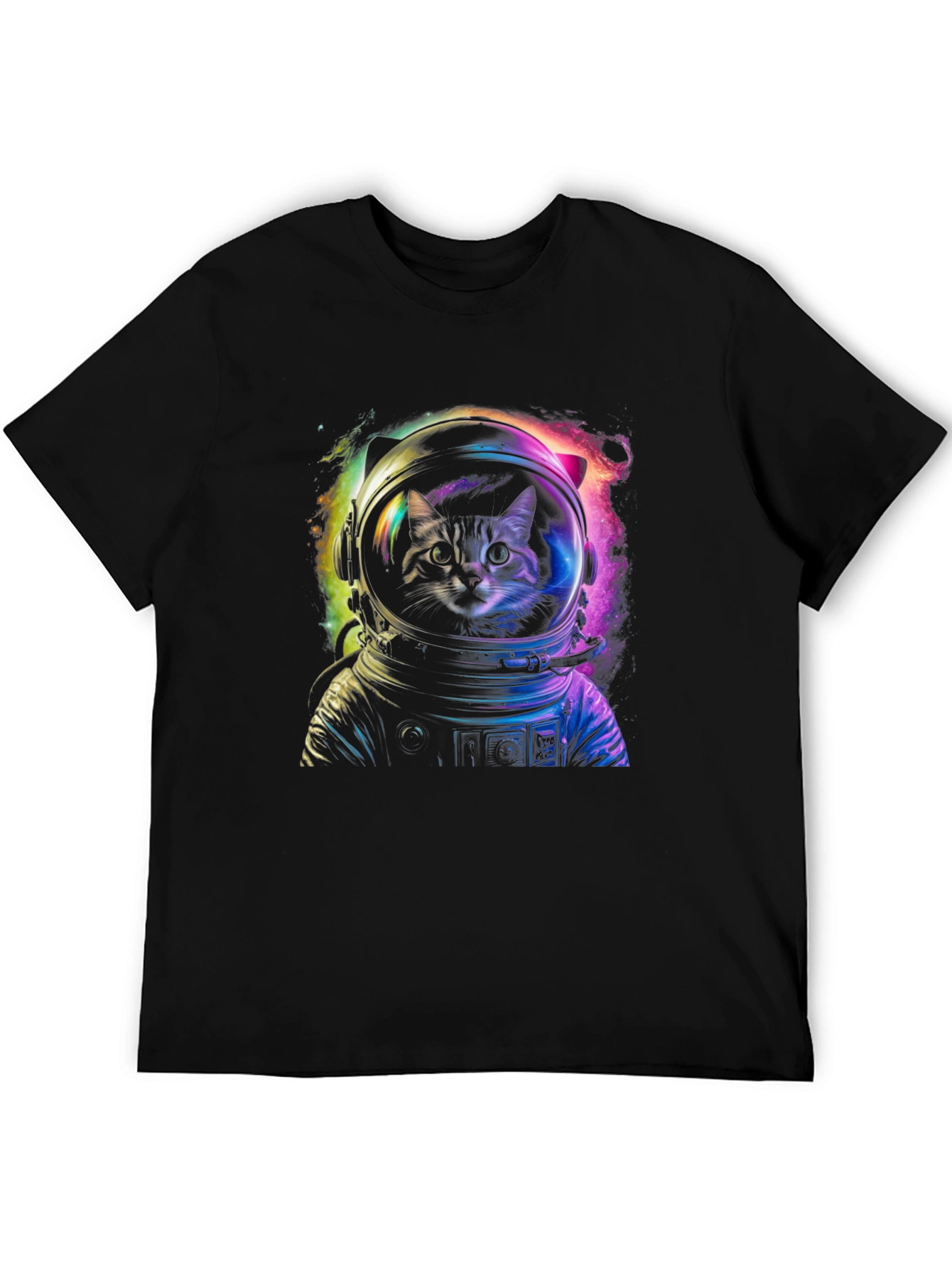 Cosmic Cat Astronaut Graphic T-Shirt