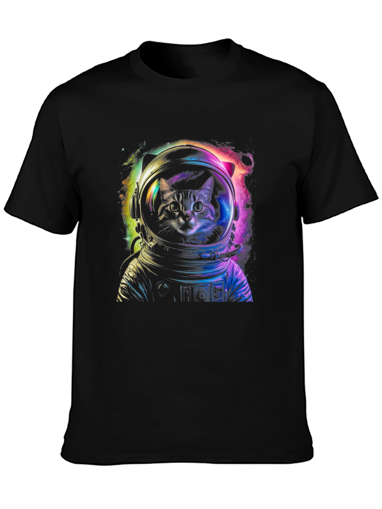 Cosmic Cat Astronaut Graphic T-Shirt