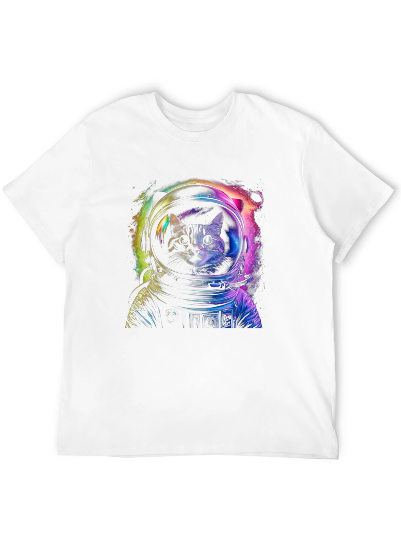 Cosmic Cat Astronaut Graphic T-Shirt