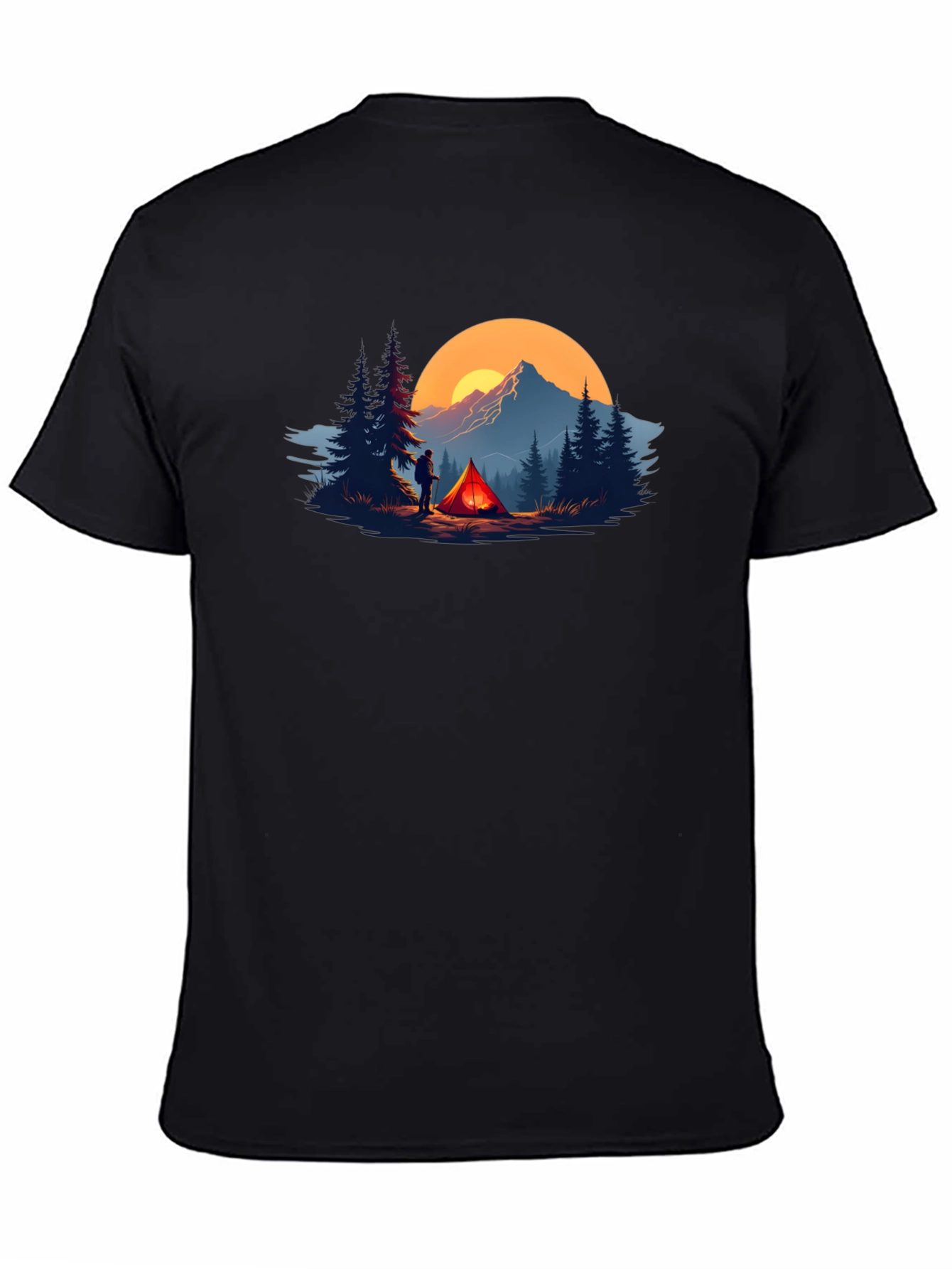 Camping Adventure Graphic Tee - Black