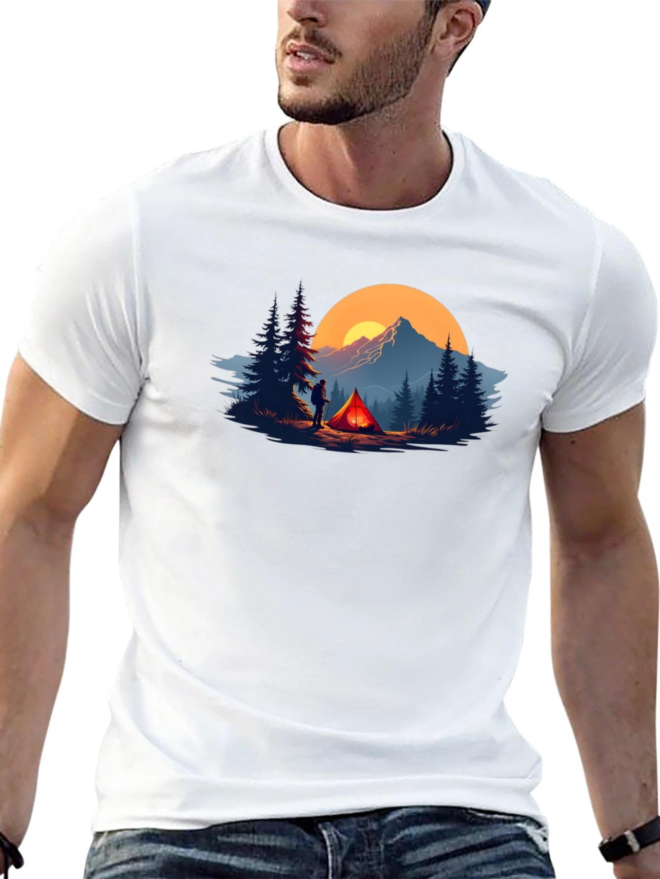 Camping Adventure Graphic Tee - Black