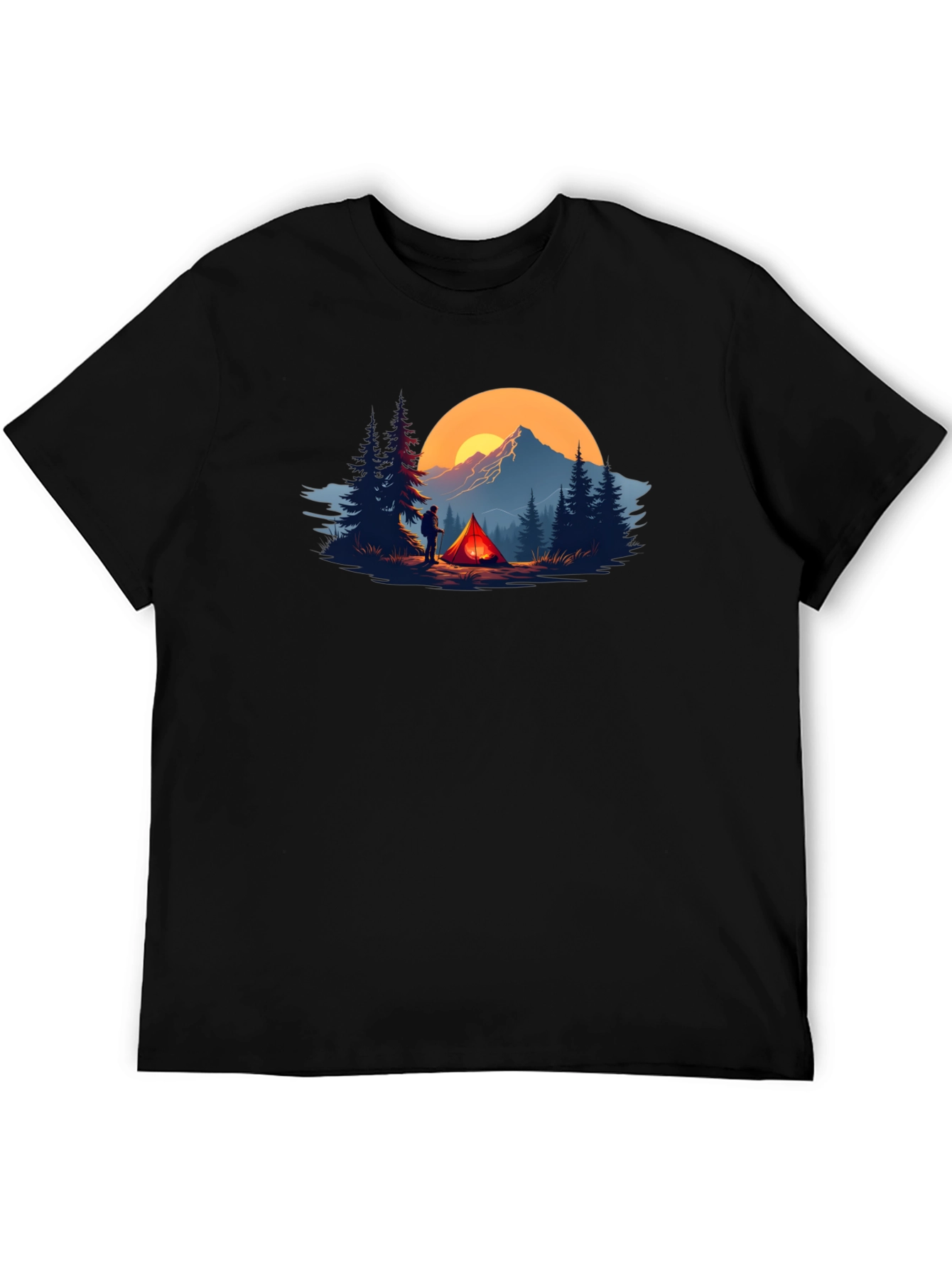 Camping Adventure Graphic Tee - Black