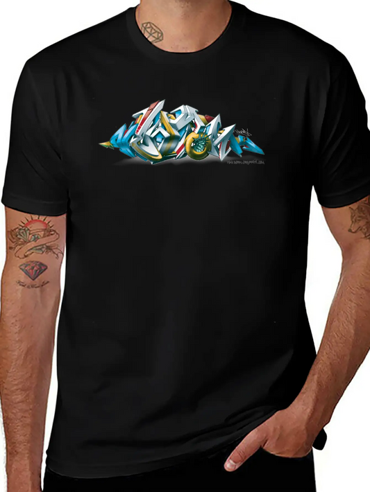 Phame - Design For New York Graffiti - 3D Style Unisex Short Sleeve Soft Cotton T-Shirt – Casual Everyday Wear