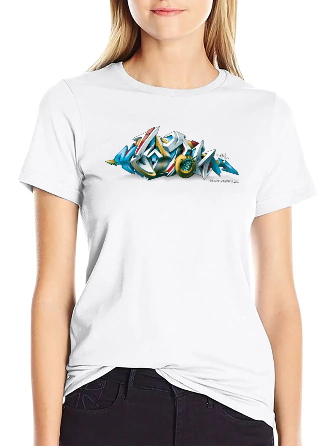 Phame - Design For New York Graffiti - 3D Style Unisex Short Sleeve Soft Cotton T-Shirt – Casual Everyday Wear