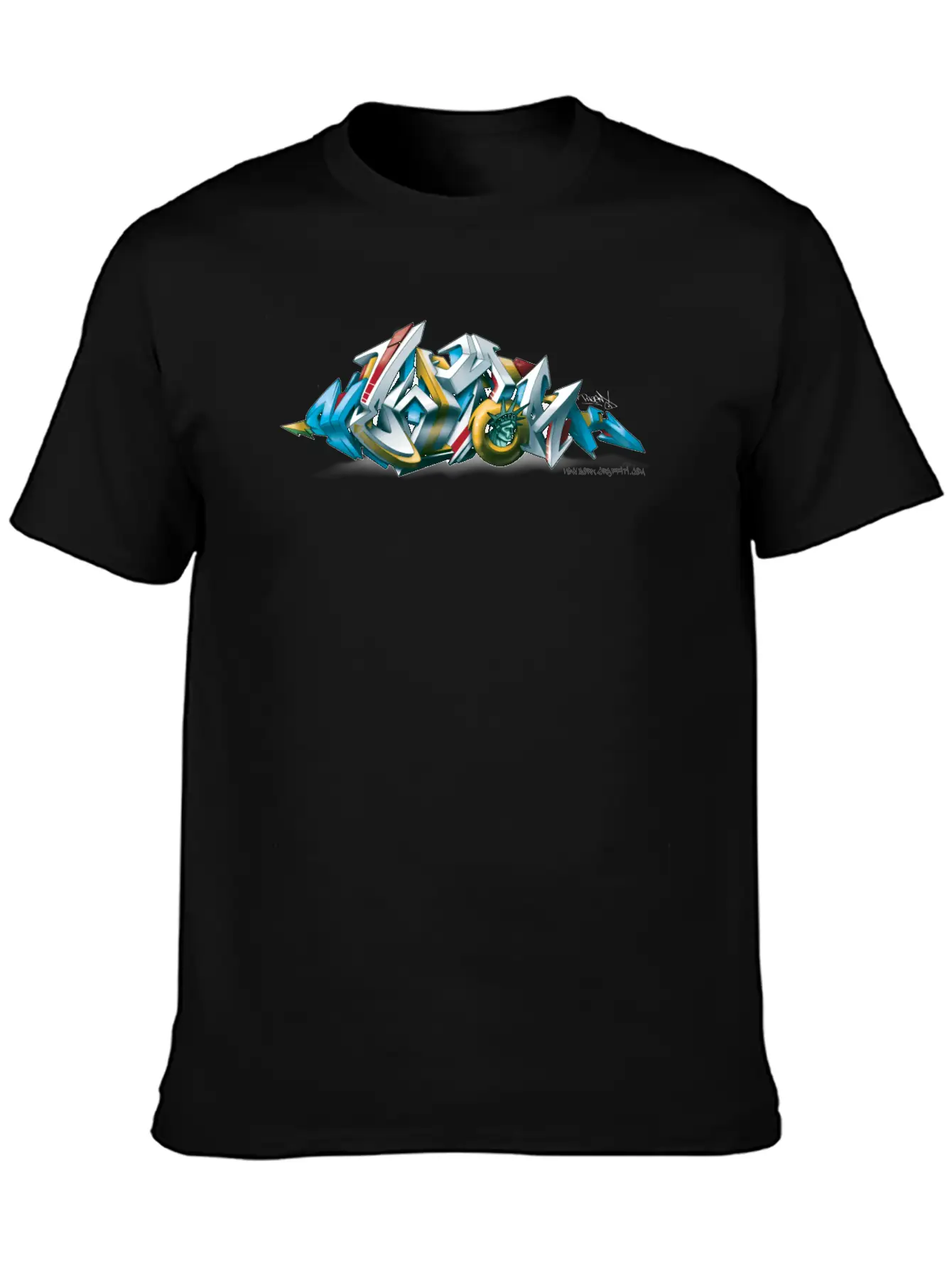 Phame - Design For New York Graffiti - 3D Style Unisex Short Sleeve Soft Cotton T-Shirt – Casual Everyday Wear