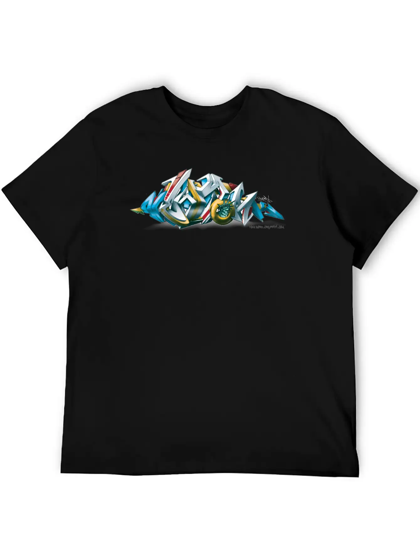 Phame - Design For New York Graffiti - 3D Style Unisex Short Sleeve Soft Cotton T-Shirt – Casual Everyday Wear