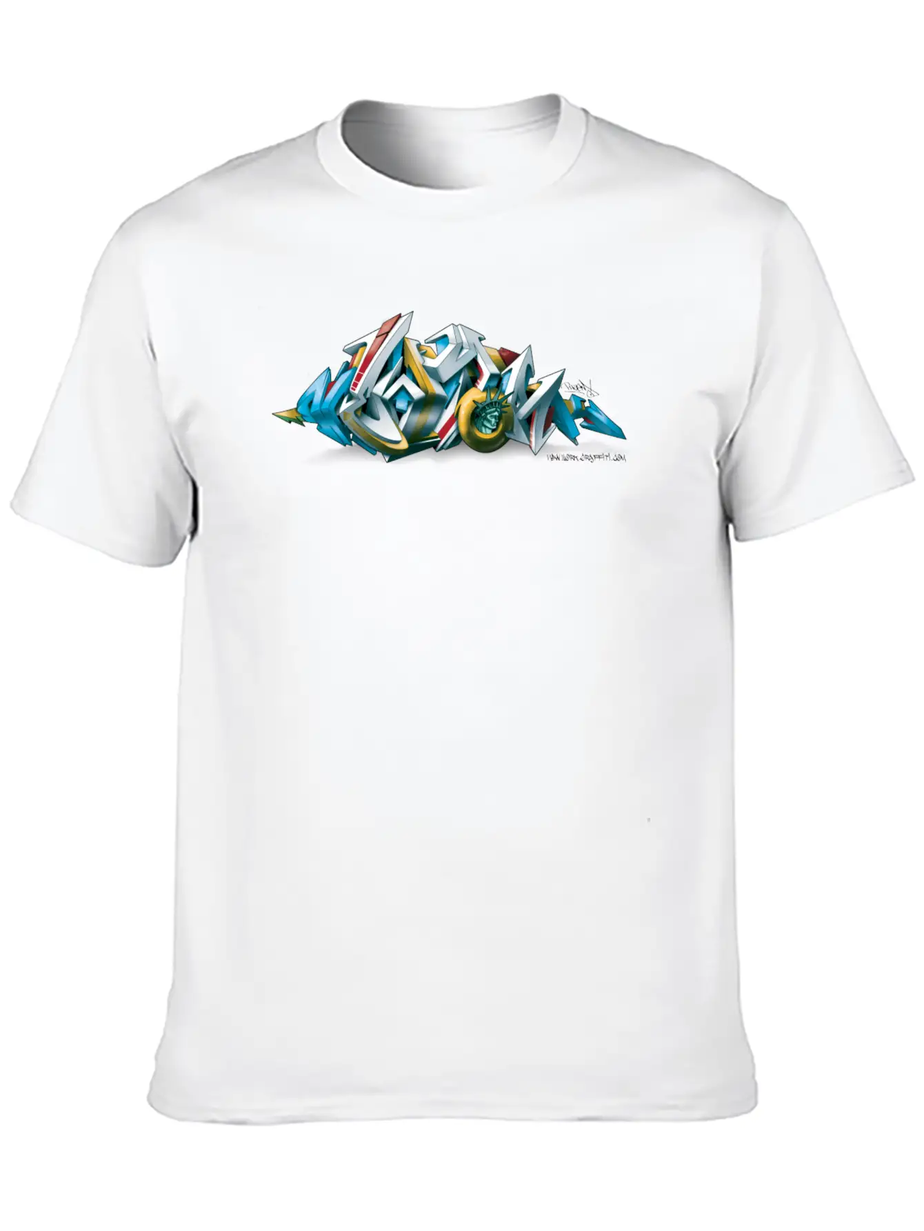 Phame - Design For New York Graffiti - 3D Style Unisex Short Sleeve Soft Cotton T-Shirt – Casual Everyday Wear