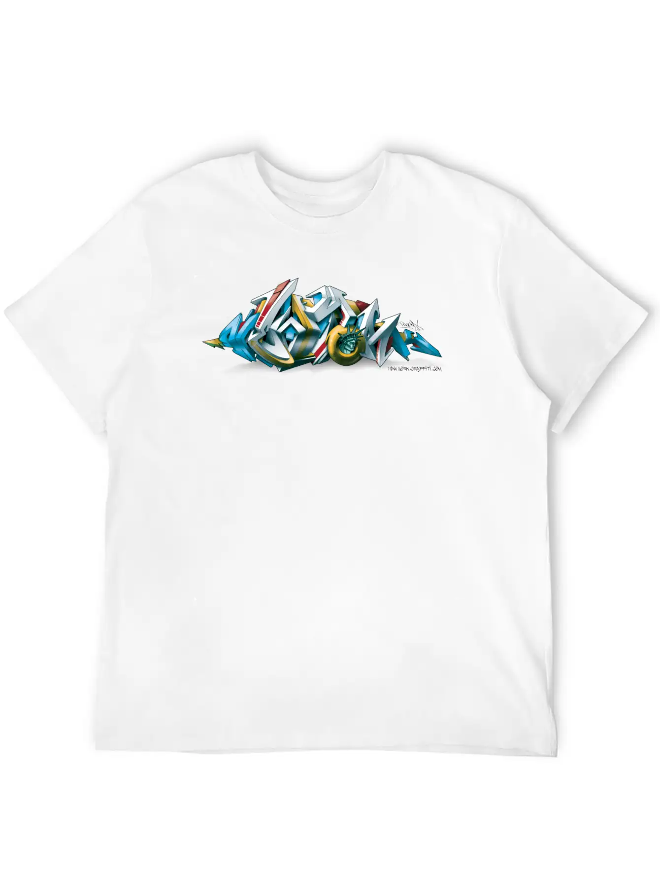 Phame - Design For New York Graffiti - 3D Style Unisex Short Sleeve Soft Cotton T-Shirt – Casual Everyday Wear
