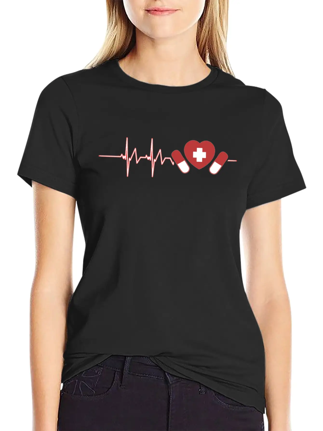 Pharmacist Heartbeat Pharmacy Technician Unisex Short Sleeve Soft Cotton T-Shirt – Casual Everyday Wear