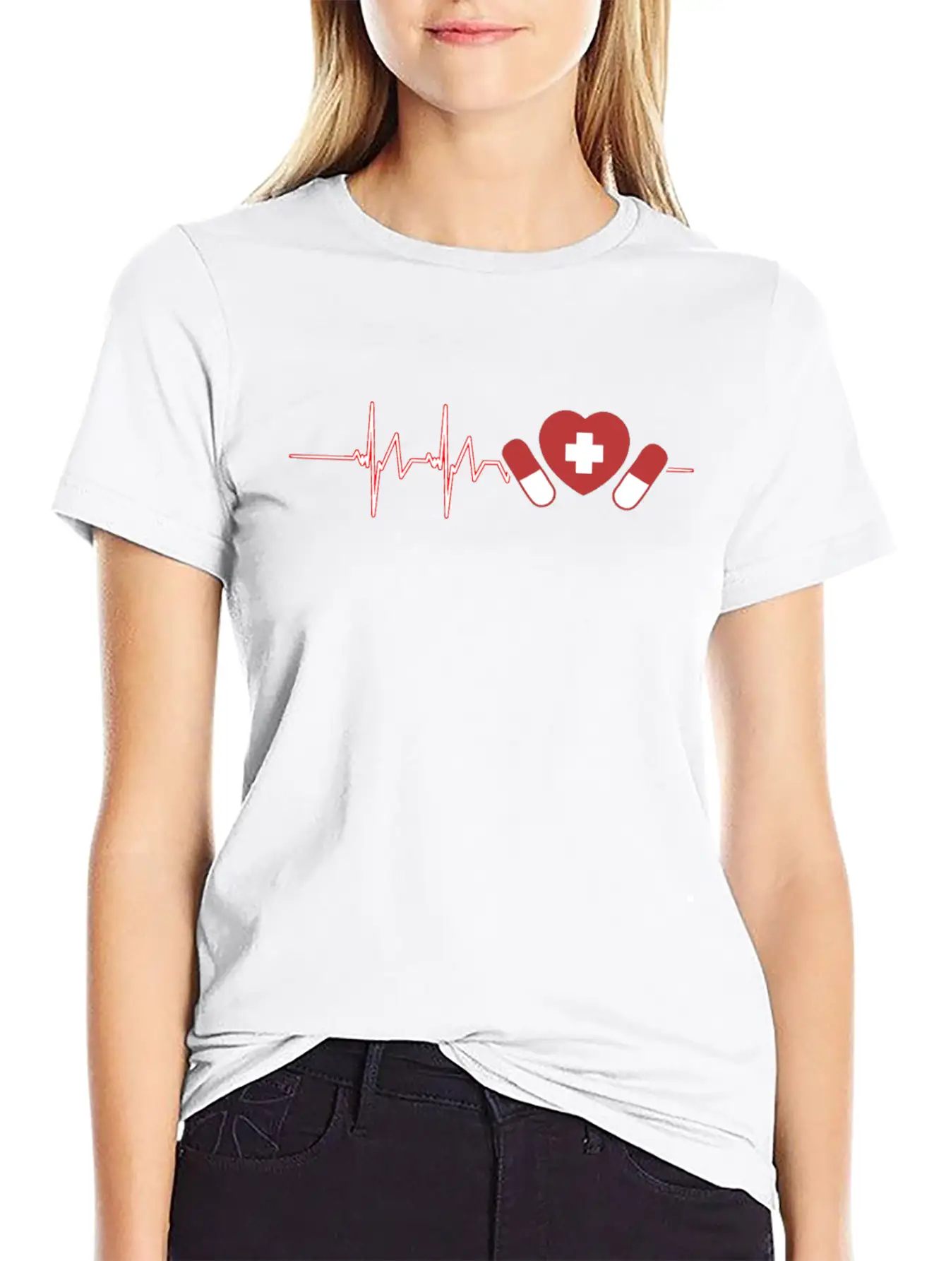 Pharmacist Heartbeat Pharmacy Technician Unisex Short Sleeve Soft Cotton T-Shirt – Casual Everyday Wear