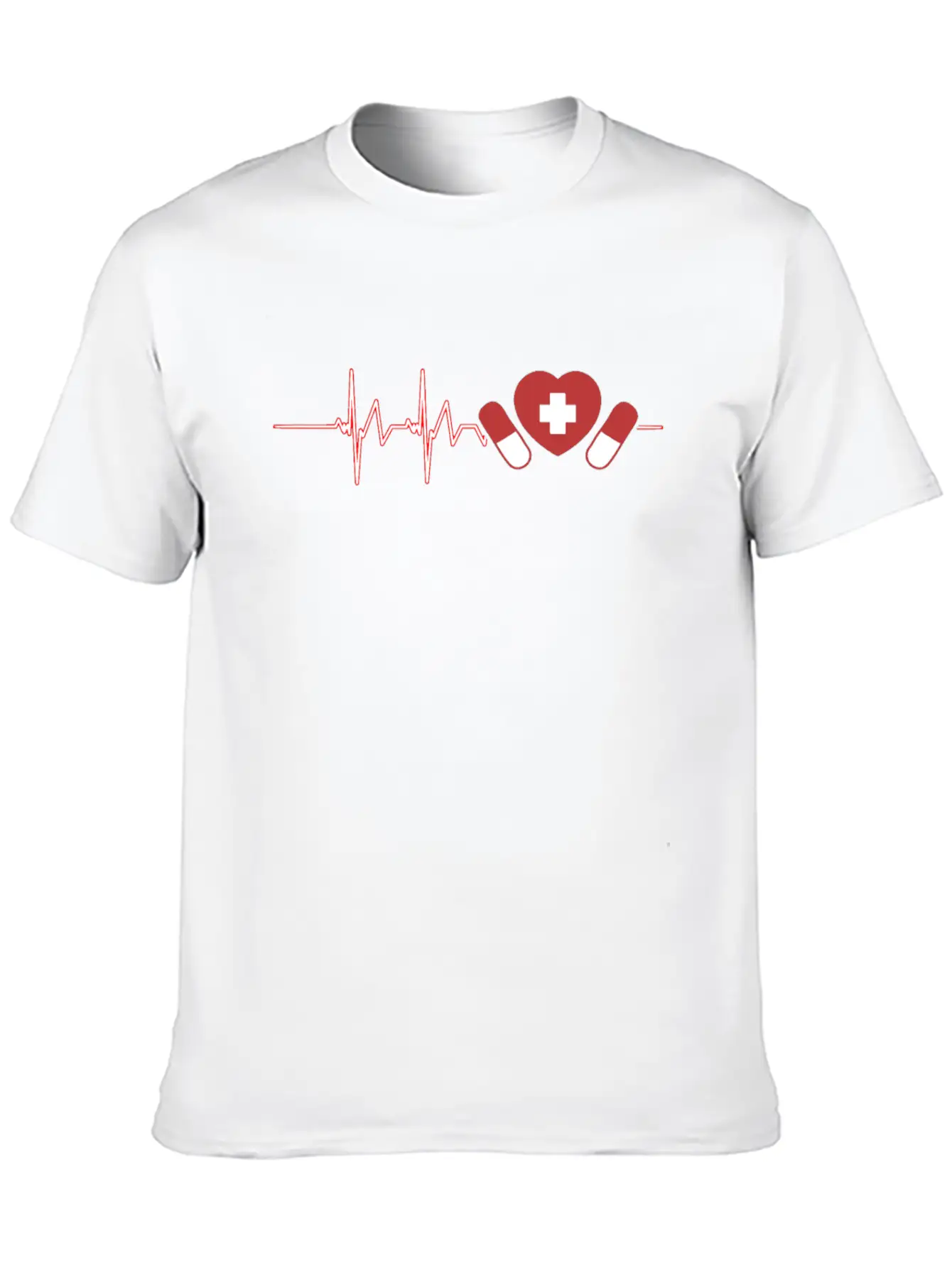 Pharmacist Heartbeat Pharmacy Technician Unisex Short Sleeve Soft Cotton T-Shirt – Casual Everyday Wear