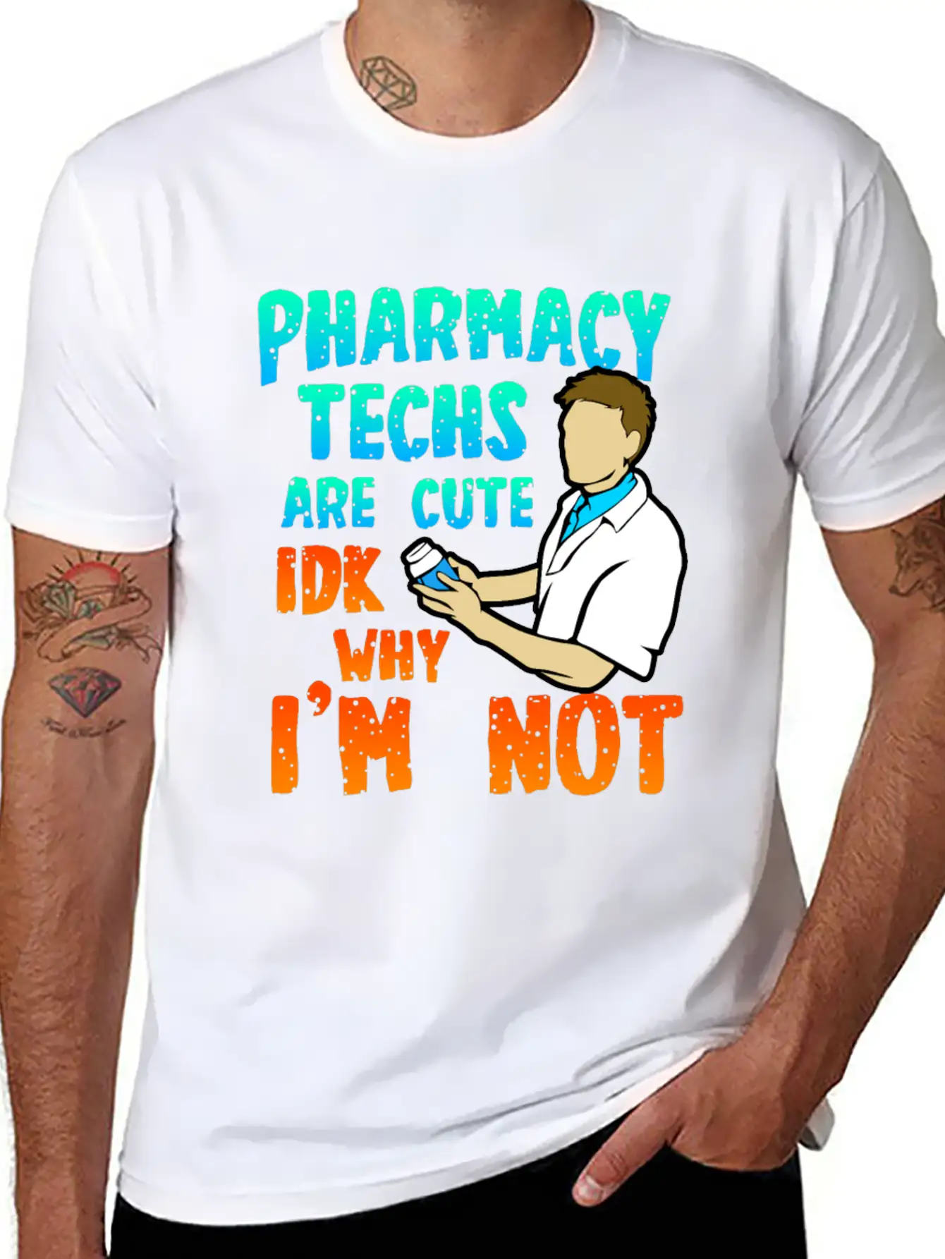 Pharmacy Techs Are Cute Unisex Short Sleeve Soft Cotton T-Shirt – Casual Everyday Wear