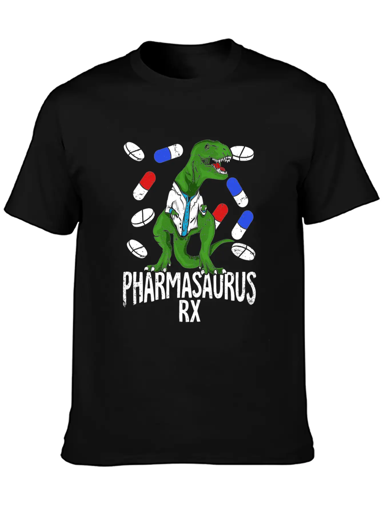 Pharmasaurus Rx Pharmacy Tech Pharmacist Gift Essential Unisex Summer Tee – Soft Cotton Casual Fit