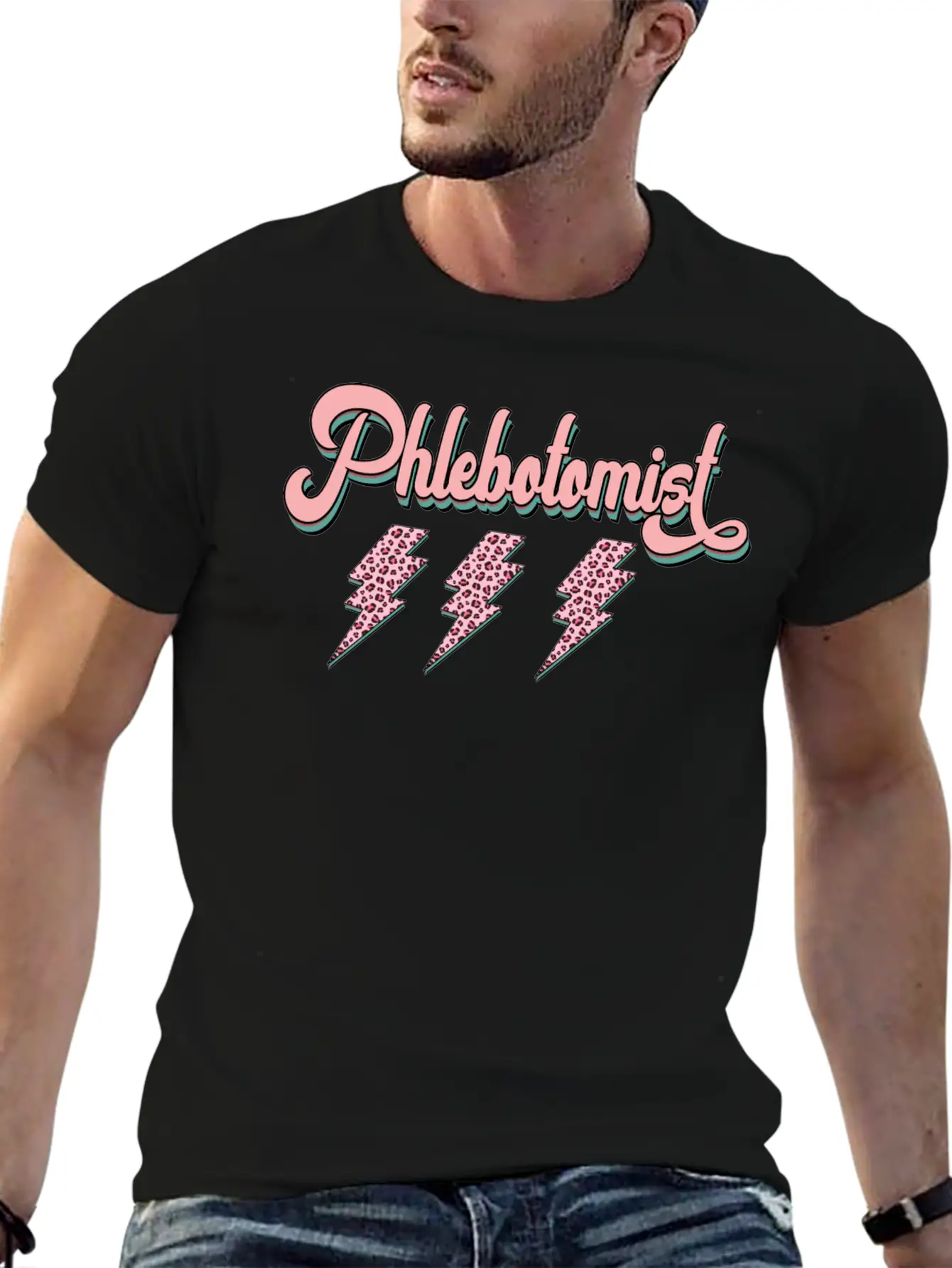 Phlebotomist Thunder Sticker Timeless Short Sleeve Tee – Comfy And Minimalist Design