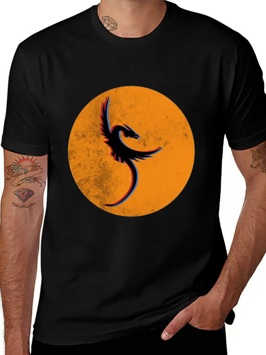 Phoenix - Rises From The Ashes In 3D 80th Look Basic Graphic T-Shirt – Daily Comfort In Soft Cotton