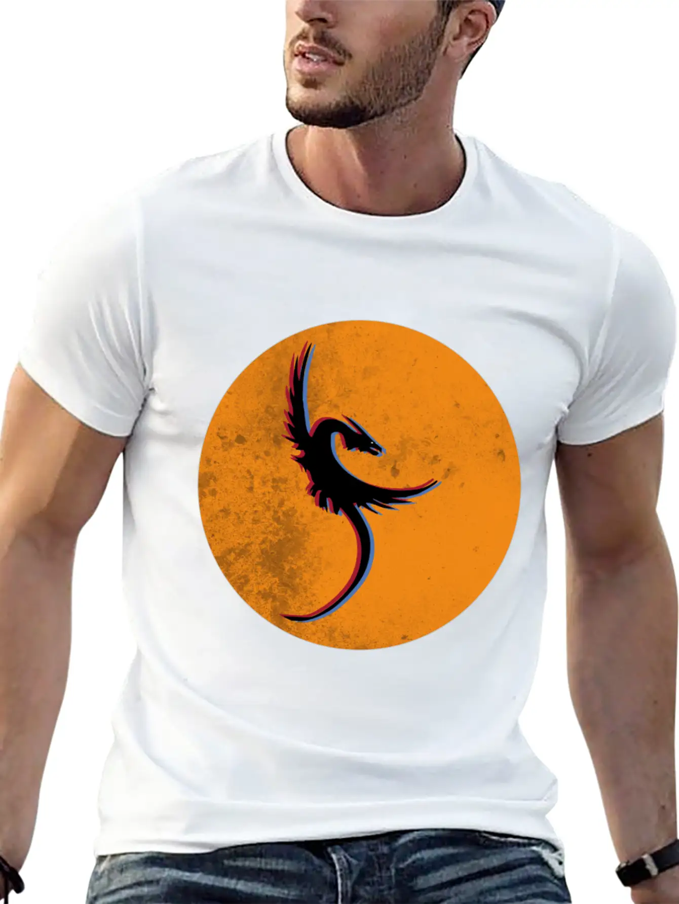 Phoenix - Rises From The Ashes In 3D 80th Look Basic Graphic T-Shirt – Daily Comfort In Soft Cotton