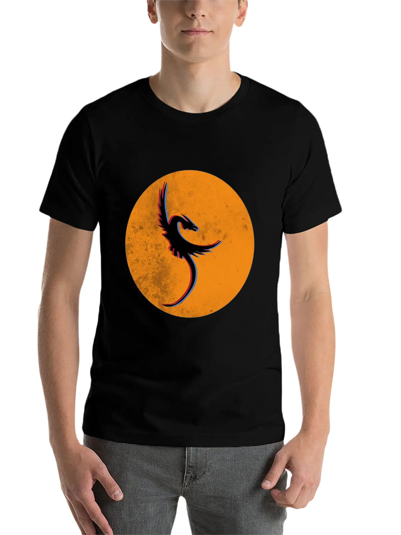 Phoenix - Rises From The Ashes In 3D 80th Look Basic Graphic T-Shirt – Daily Comfort In Soft Cotton