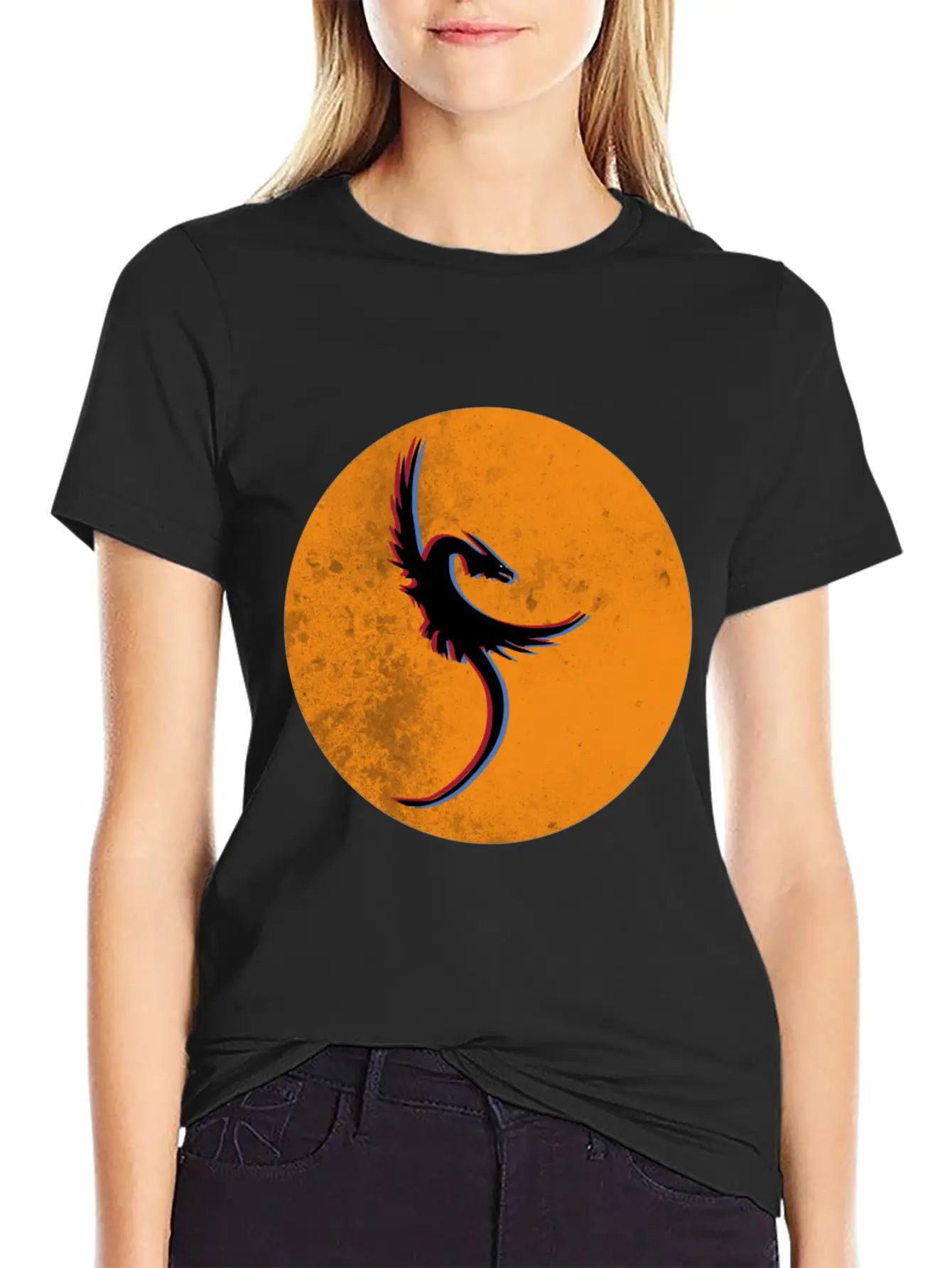 Phoenix - Rises From The Ashes In 3D 80th Look Basic Graphic T-Shirt – Daily Comfort In Soft Cotton