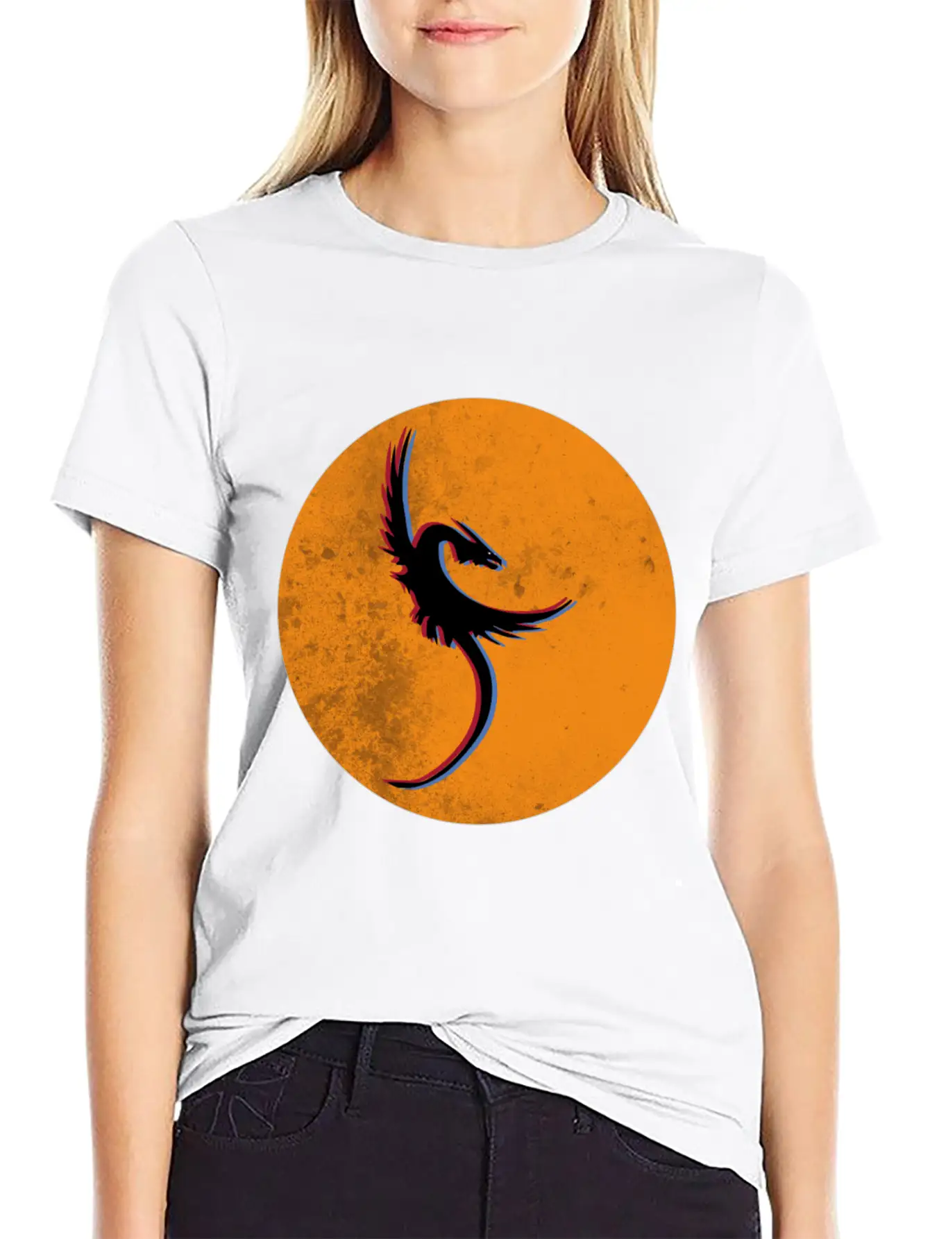 Phoenix - Rises From The Ashes In 3D 80th Look Basic Graphic T-Shirt – Daily Comfort In Soft Cotton
