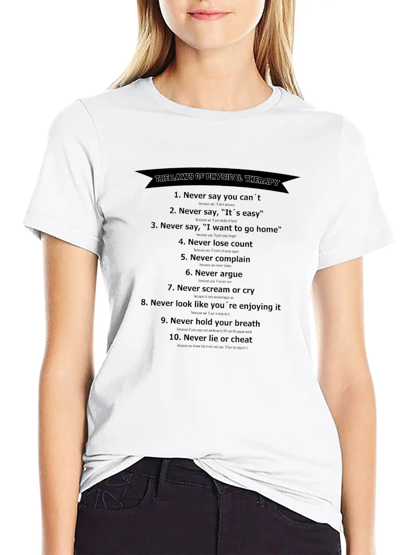 Physiotherapy Physiotherapist Gift Saying Laws Job Unisex Short Sleeve Soft Cotton T-Shirt – Casual Everyday Wear