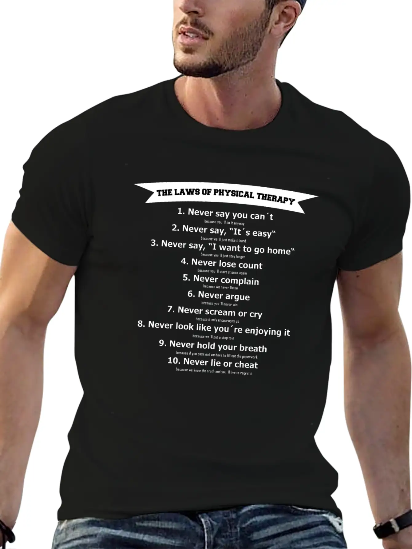 Physiotherapy Physiotherapist Gift Saying Laws Job Unisex Short Sleeve Soft Cotton T-Shirt – Casual Everyday Wear