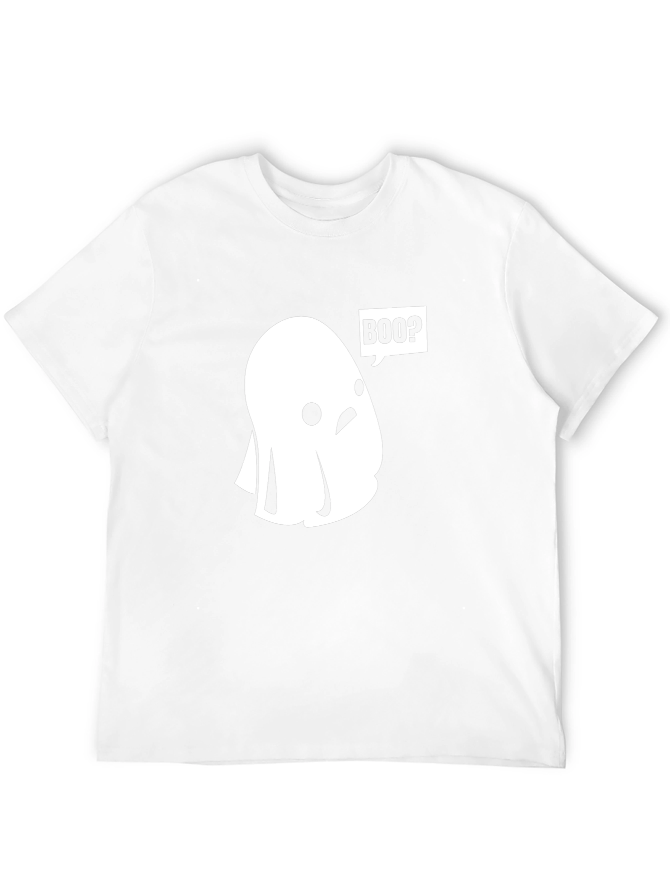 Boo? Ghost Graphic Tee - Black Cotton T-Shirt