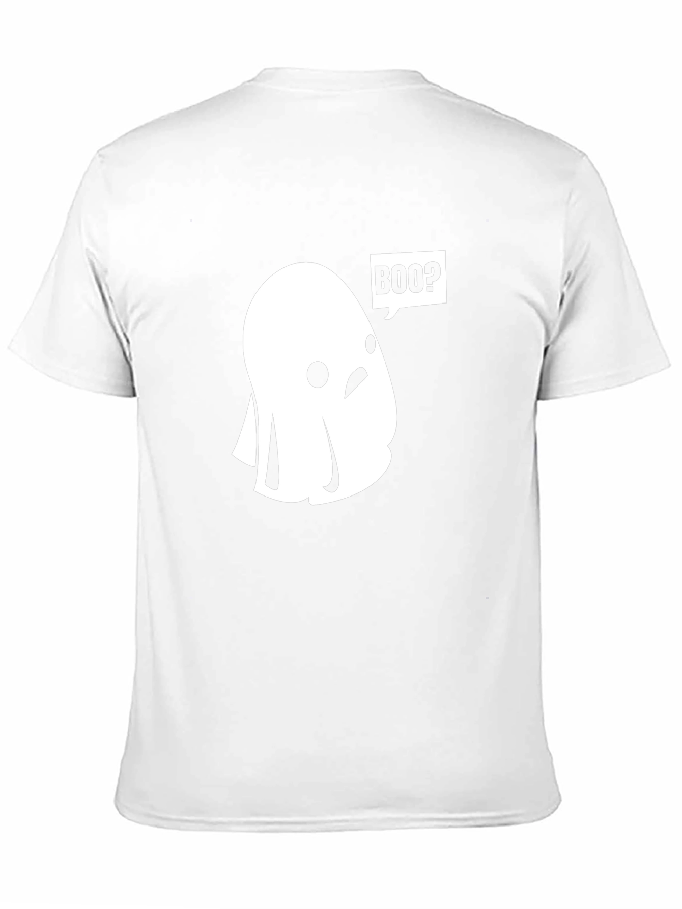 Boo? Ghost Graphic Tee - Black Cotton T-Shirt