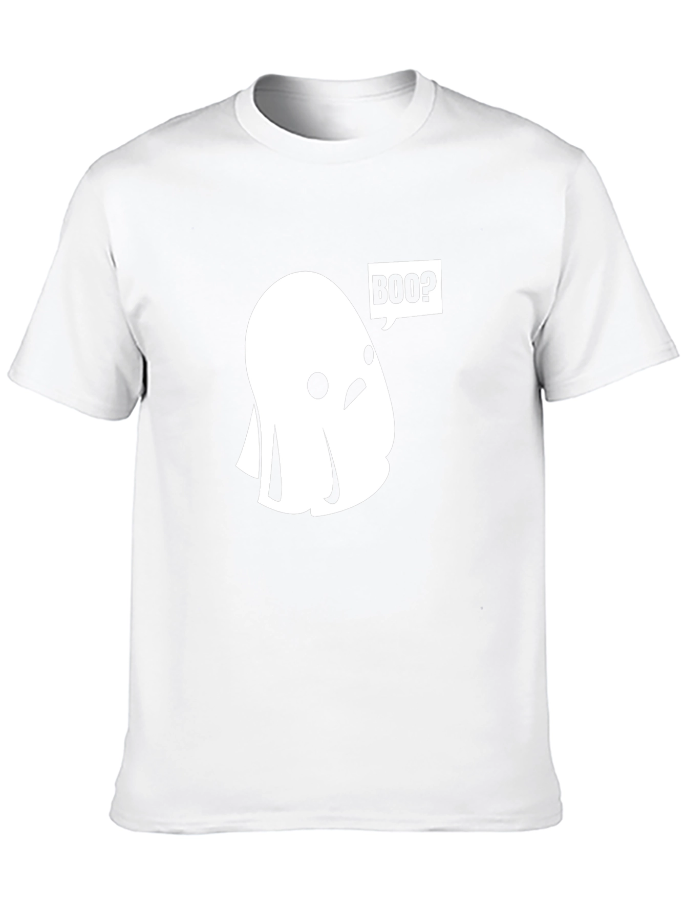 Boo? Ghost Graphic Tee - Black Cotton T-Shirt