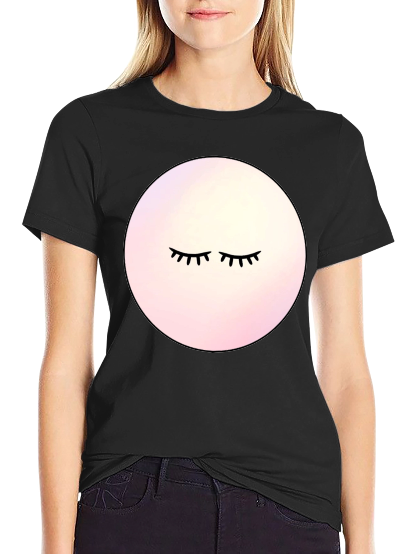 Eyelash Graphic Black T-Shirt