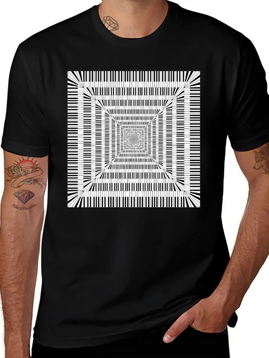 Piano Keys Square Vortex Stylish Everyday T-Shirt – Unisex Basic Cotton Tee