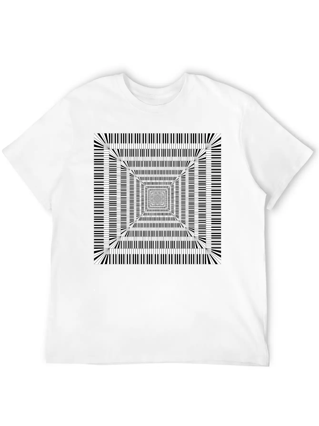 Piano Keys Square Vortex Stylish Everyday T-Shirt – Unisex Basic Cotton Tee