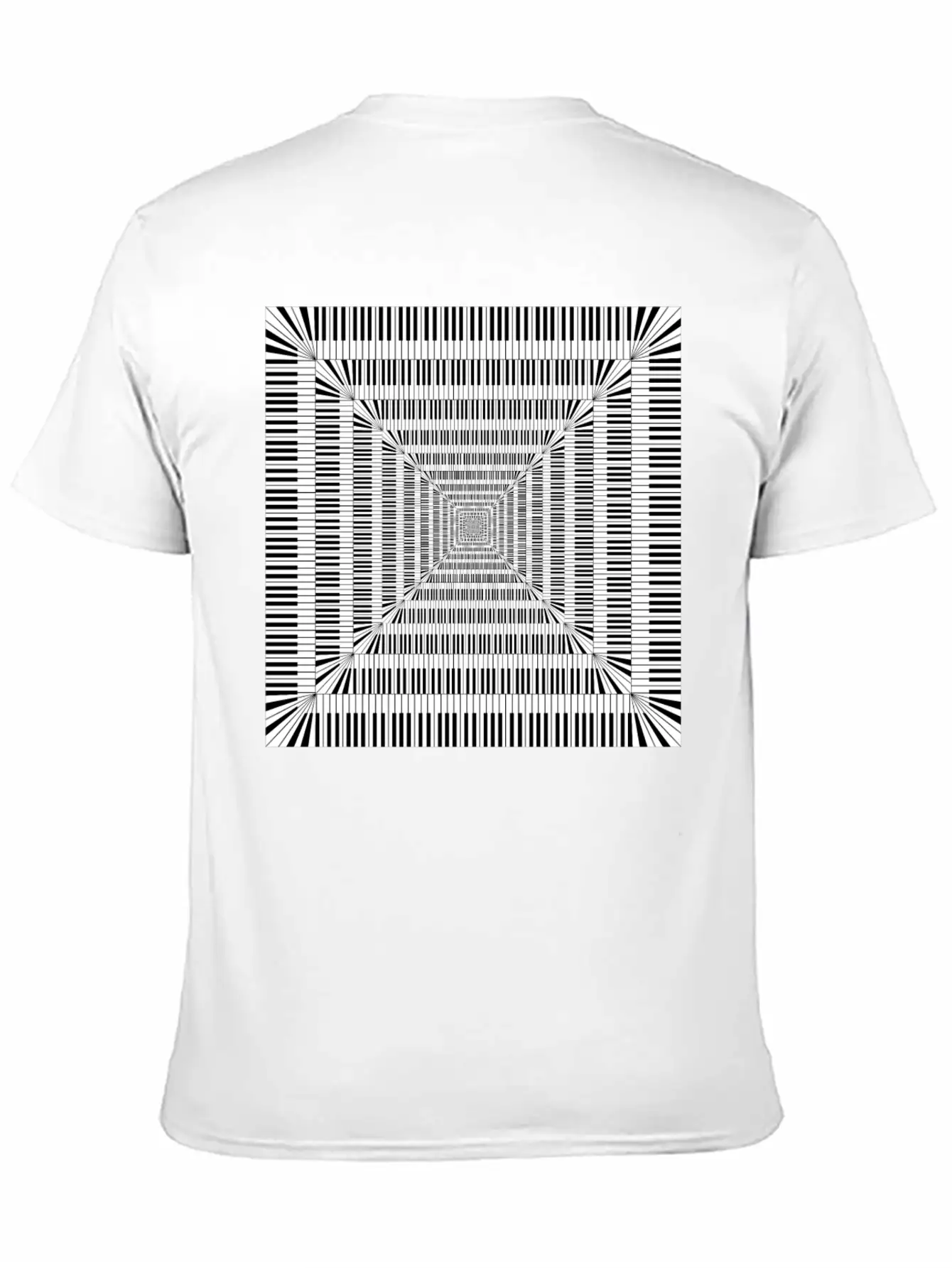 Piano Keys Square Vortex Stylish Everyday T-Shirt – Unisex Basic Cotton Tee