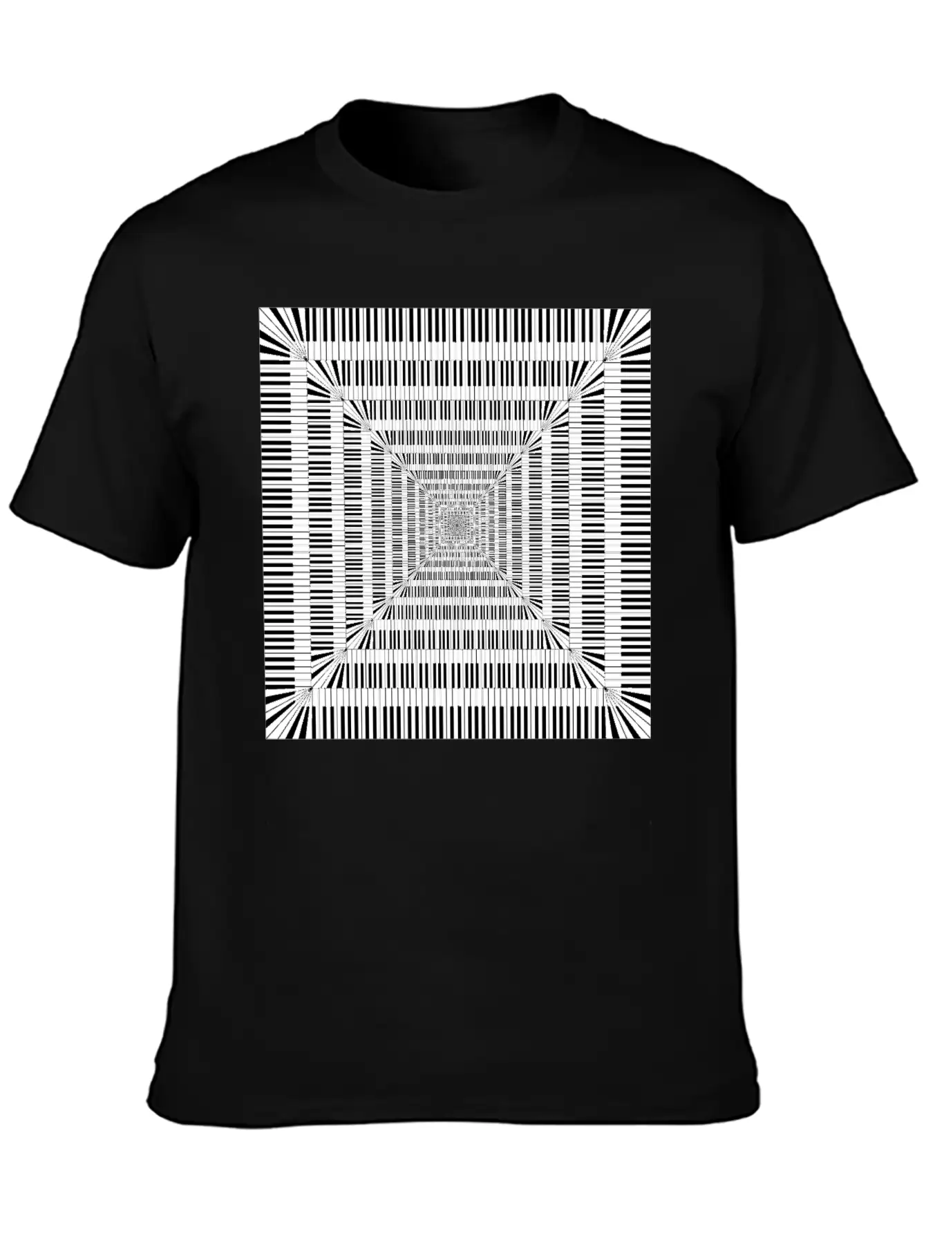 Piano Keys Square Vortex Stylish Everyday T-Shirt – Unisex Basic Cotton Tee