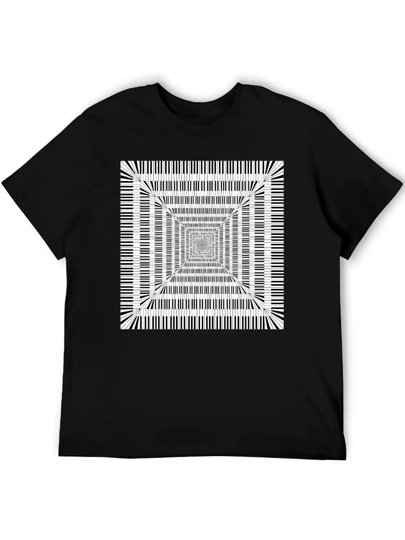 Piano Keys Square Vortex Stylish Everyday T-Shirt – Unisex Basic Cotton Tee