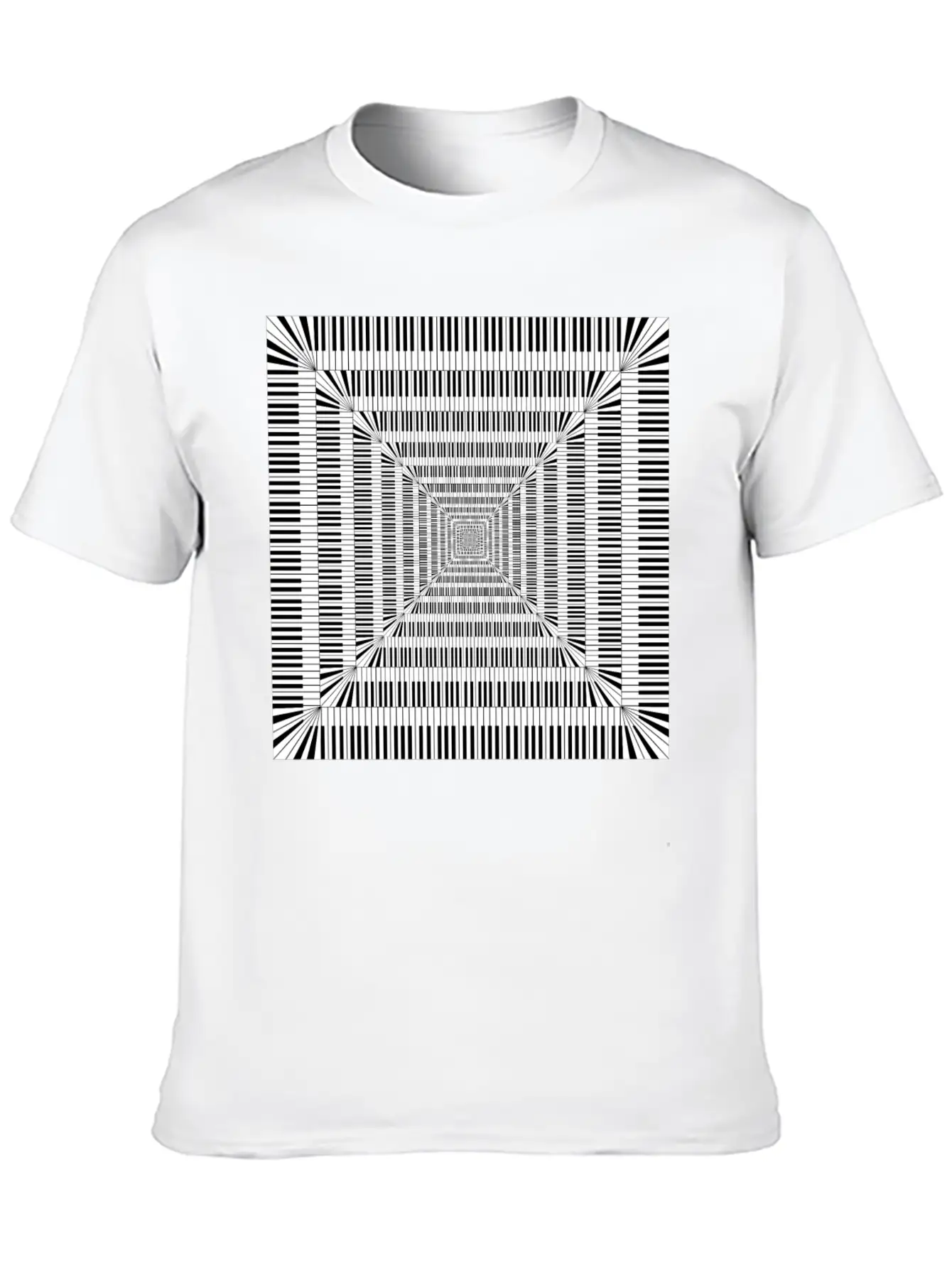 Piano Keys Square Vortex Stylish Everyday T-Shirt – Unisex Basic Cotton Tee