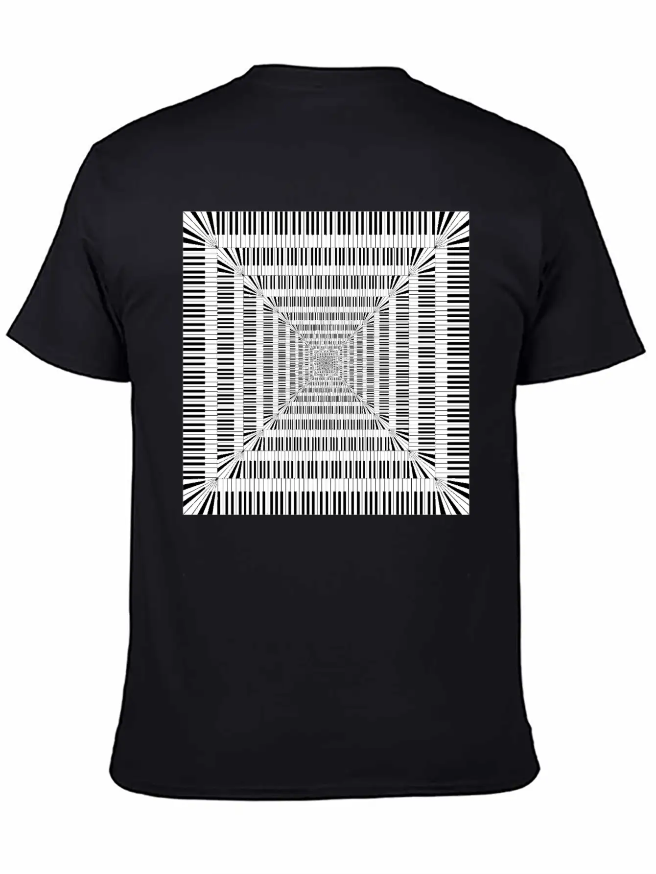 Piano Keys Square Vortex Stylish Everyday T-Shirt – Unisex Basic Cotton Tee