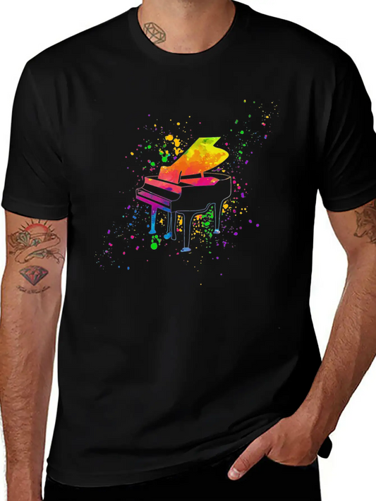 Piano, Pianist Unisex Short Sleeve Soft Cotton T-Shirt – Casual Everyday Wear