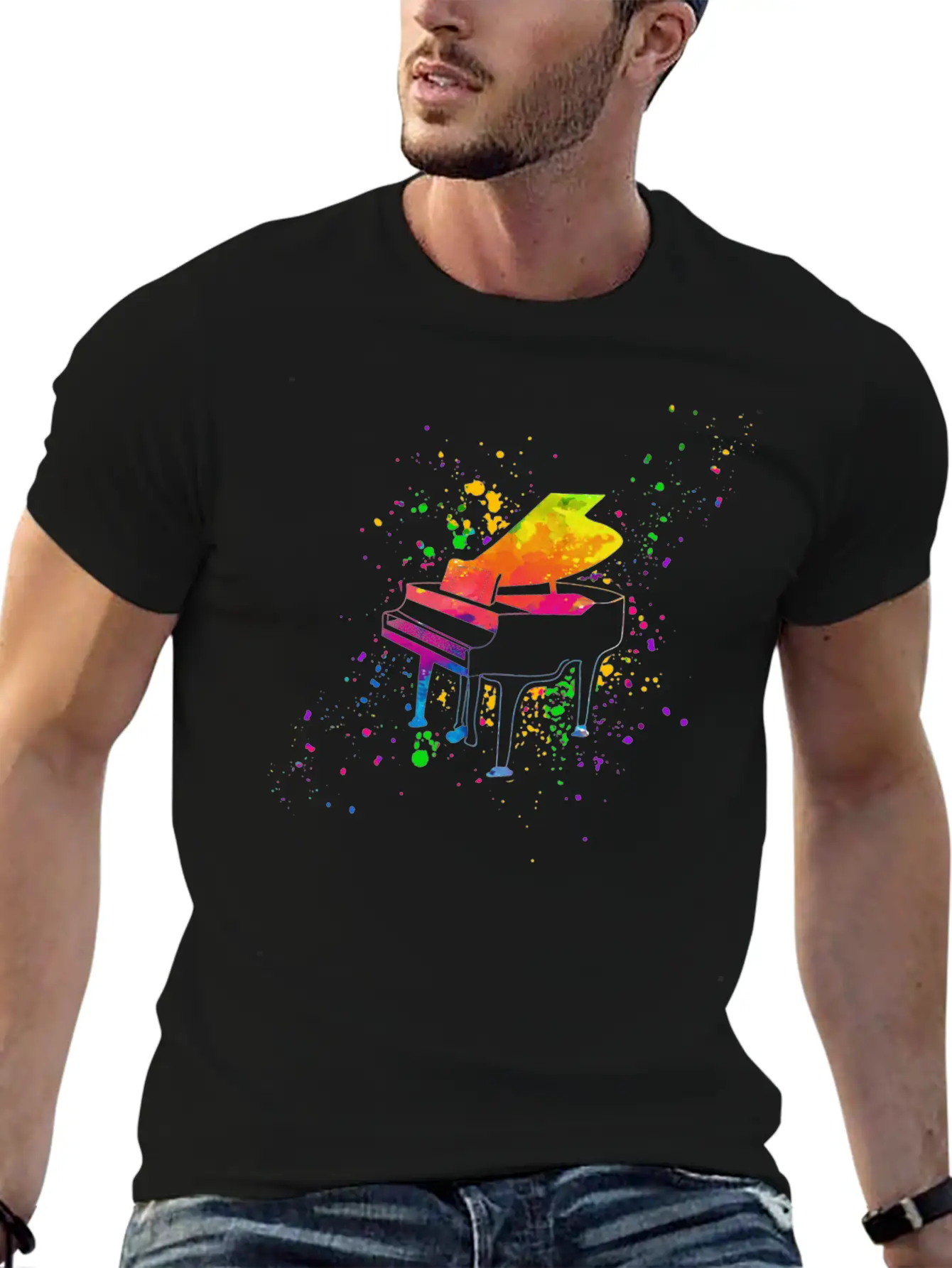Piano, Pianist Unisex Short Sleeve Soft Cotton T-Shirt – Casual Everyday Wear