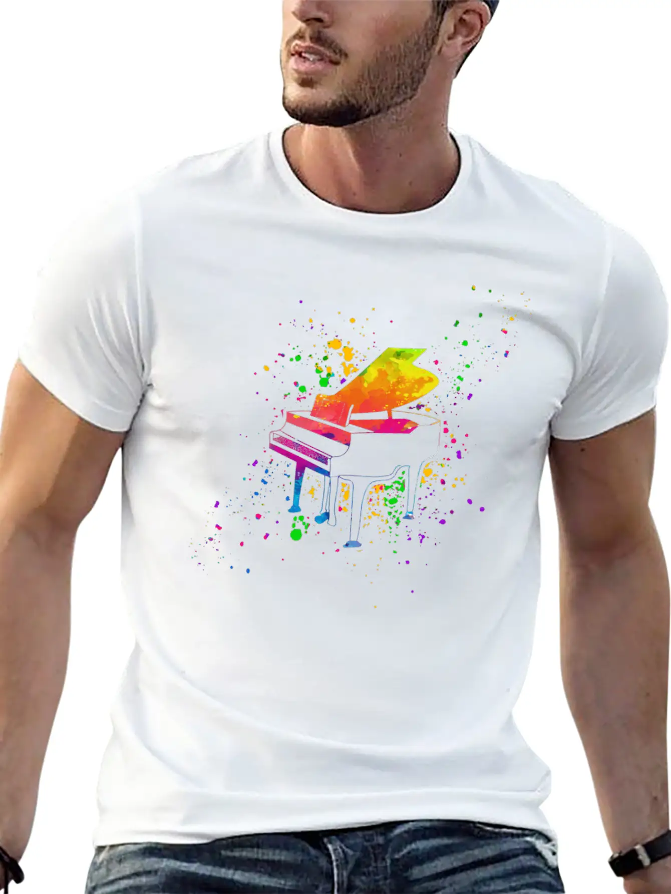 Piano, Pianist Unisex Short Sleeve Soft Cotton T-Shirt – Casual Everyday Wear