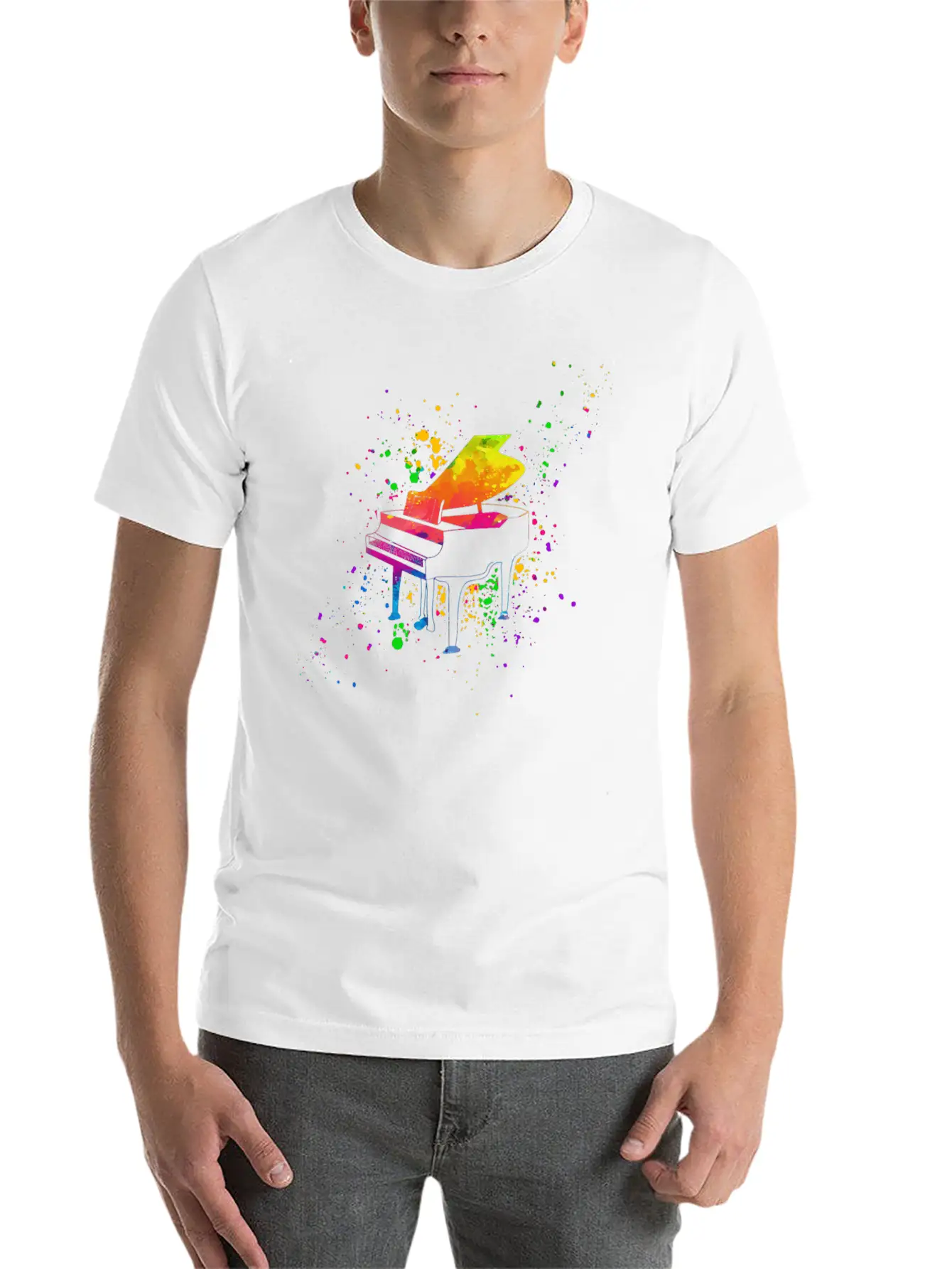 Piano, Pianist Unisex Short Sleeve Soft Cotton T-Shirt – Casual Everyday Wear