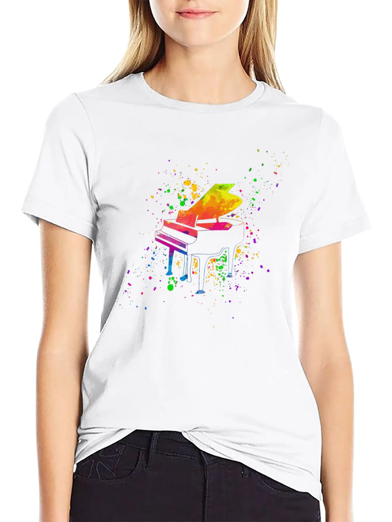 Piano, Pianist Unisex Short Sleeve Soft Cotton T-Shirt – Casual Everyday Wear