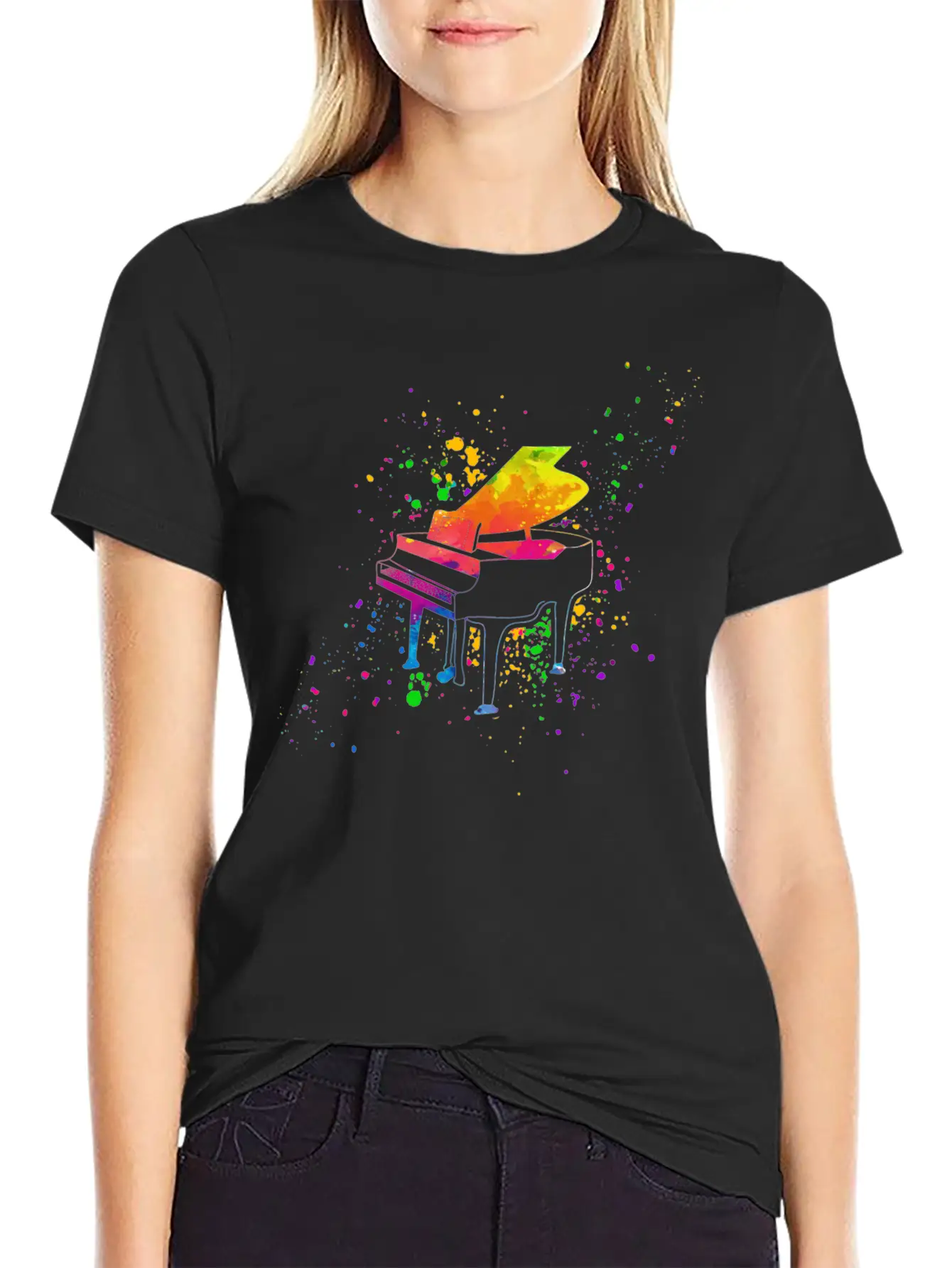 Piano, Pianist Unisex Short Sleeve Soft Cotton T-Shirt – Casual Everyday Wear