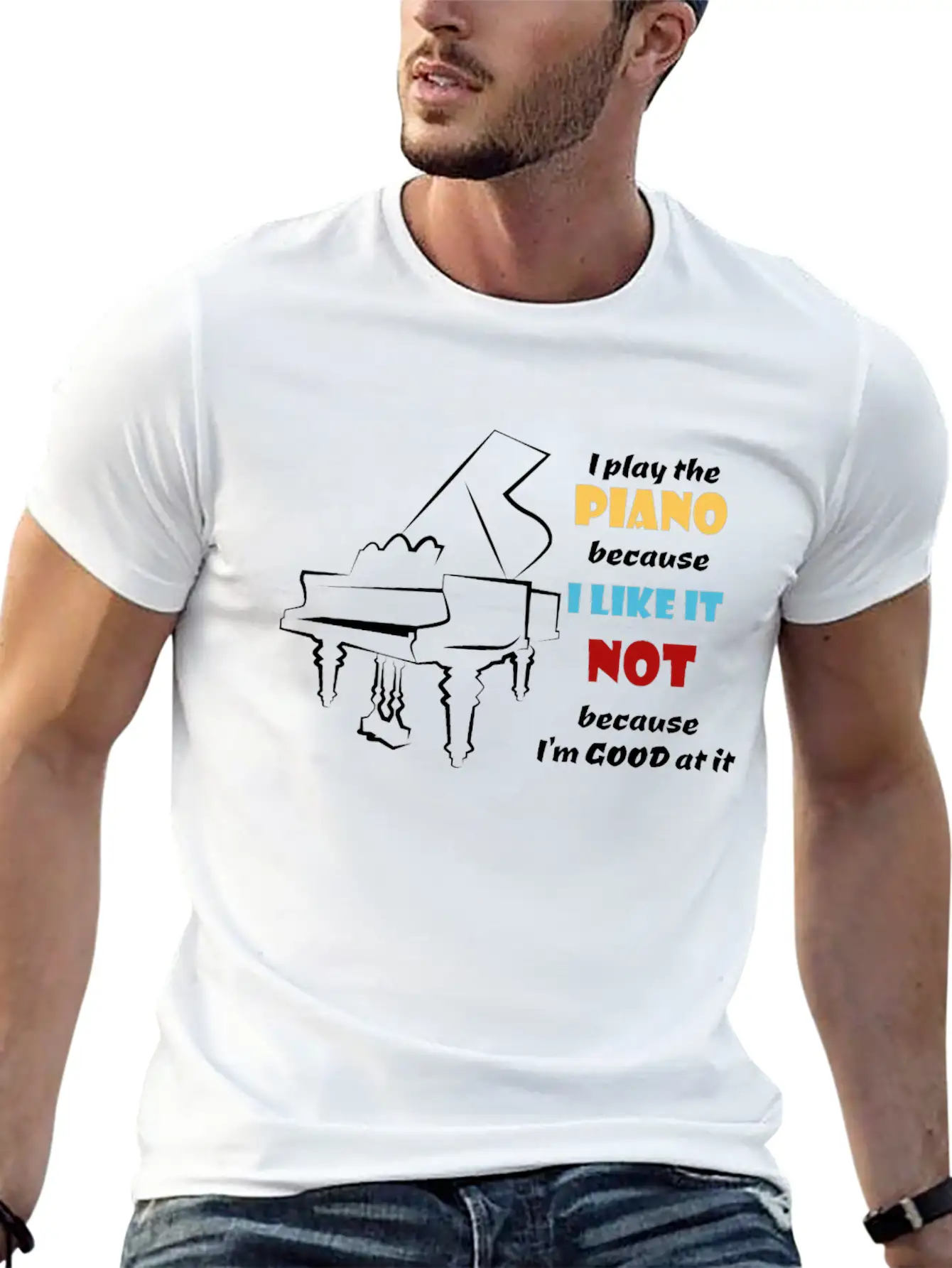 Piano Player Basic Graphic T-Shirt – Daily Comfort In Soft Cotton