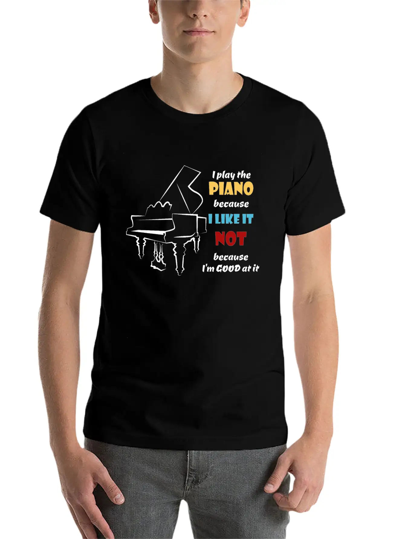 Piano Player Basic Graphic T-Shirt – Daily Comfort In Soft Cotton