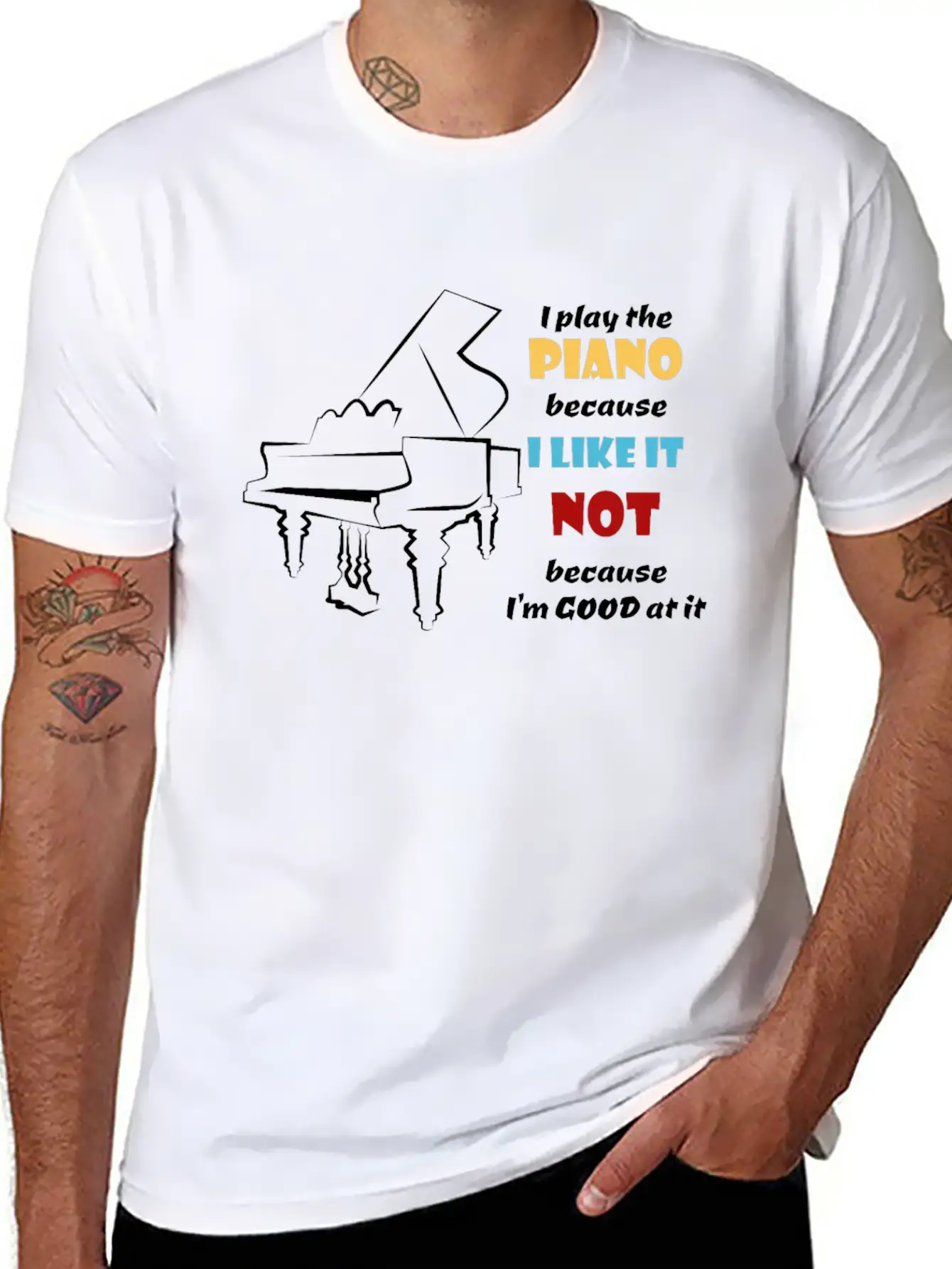 Piano Player Basic Graphic T-Shirt – Daily Comfort In Soft Cotton